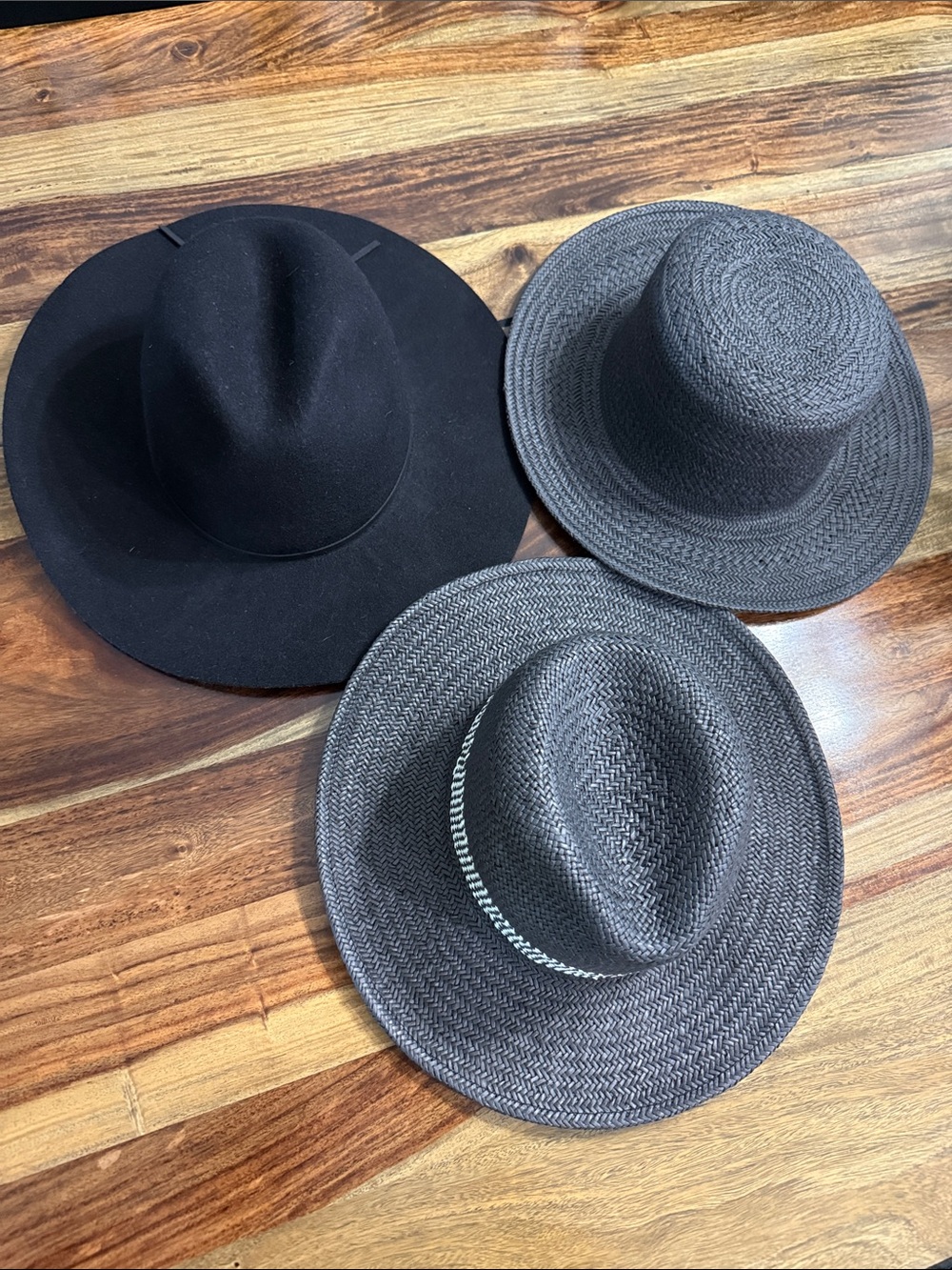 Lucky Brand Black and Dark Gray Women's Hat Trio